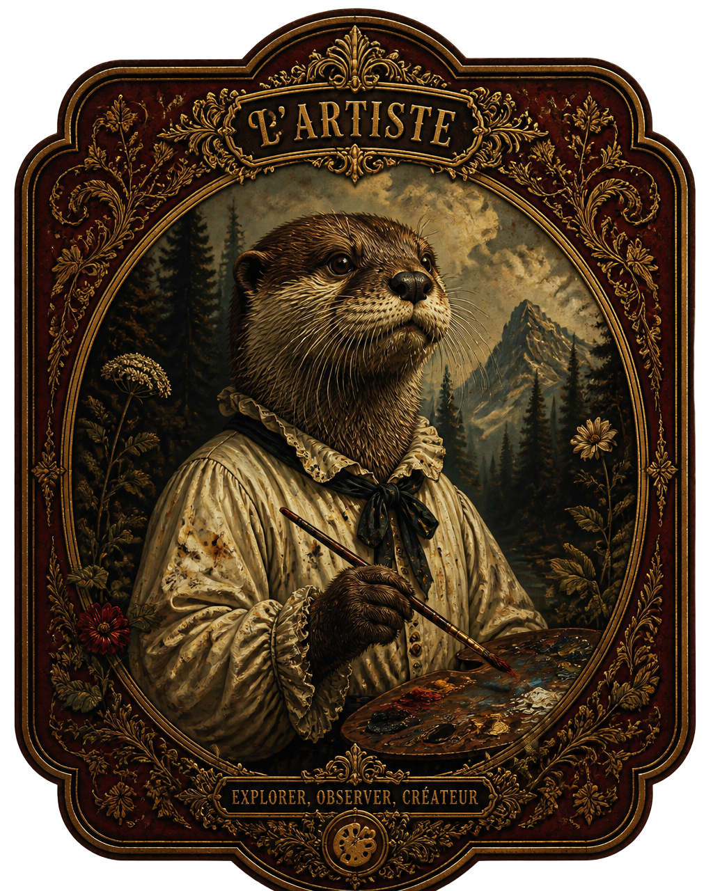 L'Artiste — retrato victoriano de la nutria de Iván Cruz Art